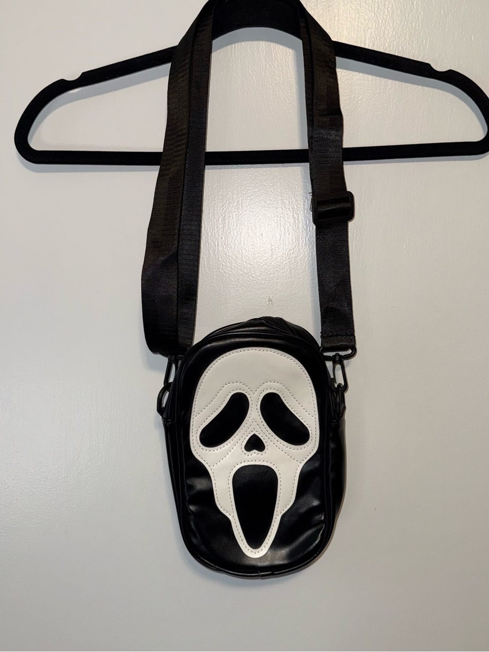 Black & White Ghost Face Crossbody Bag